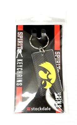 Iowa Hawkeyes Acrylic Keychain NCAA Team Logo Carbon Printed Key Ring - Image 1 of 4