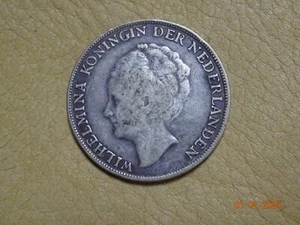 1944 NEDERLANDS 1 G WILHELMINA KONINGIN silver - Picture 1 of 2
