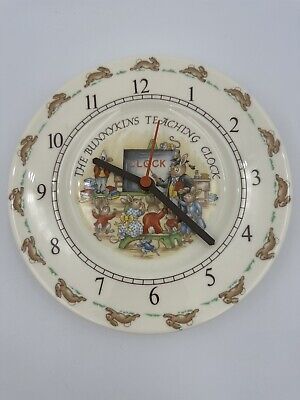 Royal Doulton Bunnykins - Teaching Wall Clock - Bone China - Made In England • 100$