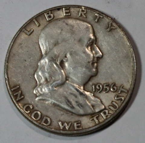 1956 Franklin half dollar silver coin  (KEY DATE ) Cover