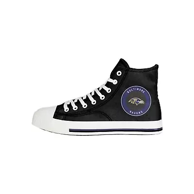 Baltimore Ravens 2021 NFL Men's High Top Canvas SNEAKERS - Image 1 of 2