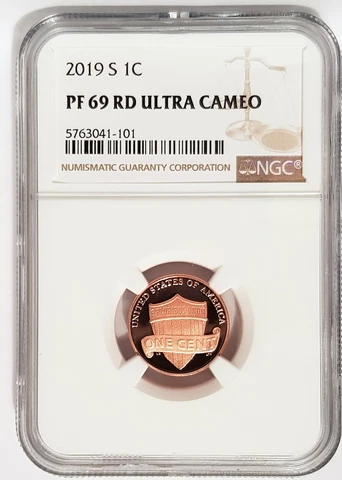 2019 S 1C Penny Lincoln Coin NGC PF69 RD Ultra Cameo - Brown Label Cover