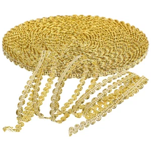 Rotolo 10 m bordo intrecciato oro decorato bordo gimp matrimonio argento bordo gimp - Foto 1 di 16