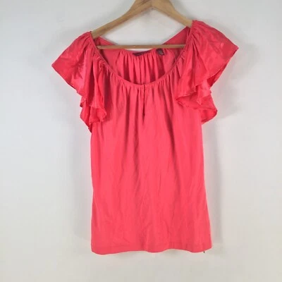 Ted baker womens top size 1 aus 8 red short sleeve round neck silk cotton 112419 - Image 1 of 4