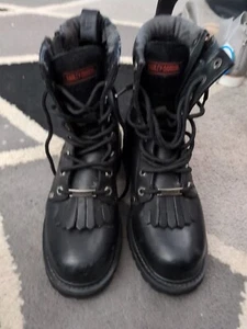 Harley Davidson Women's Boot Size 8 1/2 Leather Laced Toe - Picture 1 of 10