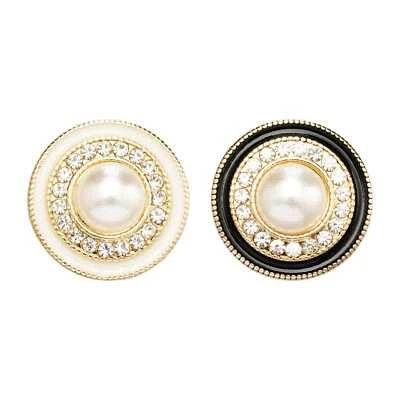 5pcs Pearl Rhinestone Metal Buttons Vintage Classic for Clothing & DIY Sewing - Image 1 of 4