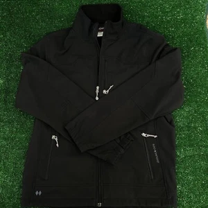 Black Diamond Jacket Mens L Black Soft Shell Double Diamond Full Zip Coat 512234 - Picture 1 of 8