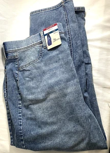 Terra & Sky 2X Pull On Stone Wash Stretch  Jeans Denim Women’s Straight Leg New - Picture 1 of 12