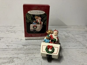 1999 Hallmark Keepsake Santa’s Golf Cart Ornament Golfing Santa Collectors Set - Picture 1 of 13