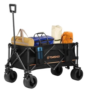 TOMSHOO 120L Collapsible Camping Wagon Fold Heavy Duty Utility Wagon Cart A0E2 - Picture 1 of 11