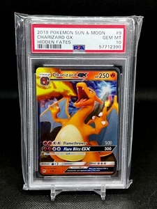 2019 Pokemon sun & Moon Charizard GX Hidden Fates #9 PSA 10 GEM MT - Picture 1 of 2