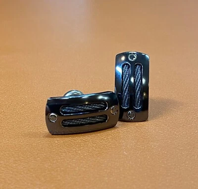 Edward Mirell Black Ti Cable & Black Spinel Cufflinks - Image 1 of 2