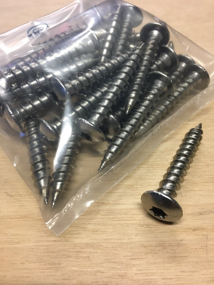 VITE ACCIAIO INOX 6,8x45 PER LEGNO TESTA CILINDRICA BOMBATA TORX T30  20PZ - Immagine 1 di 1