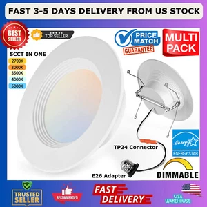 6 Inch LED Can Lights Retrofit Recessed Lighting, 5CCT 6 Inch Recessed Lights - Picture 1 of 23