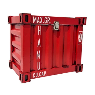 Truhe Mittel  im Container Design 31 * 26 * 22 cm in Rot - Bild 1 von 2