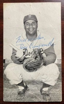 ROY CAMPANELLA-罕见-*签名*明信片-布鲁克林道奇队-名人堂-复古 — 第 1/3 张图片