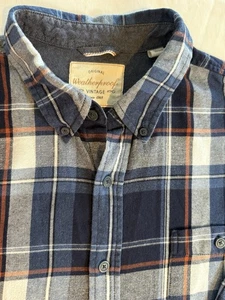 Weatherproof Men’s XL Dark Blue Plaid Flannel Long Sleeve Shirt  - Picture 1 of 9