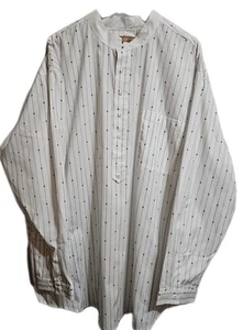 Scully Men's Shirt Stripe Band Collar B&W Western Henley Button NWT Sz 3XL - Picture 1 of 6