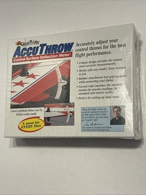 Great Planes Accu Throw Control Surface Deflection Meter NEW Sealed USA - Image 1 of 4