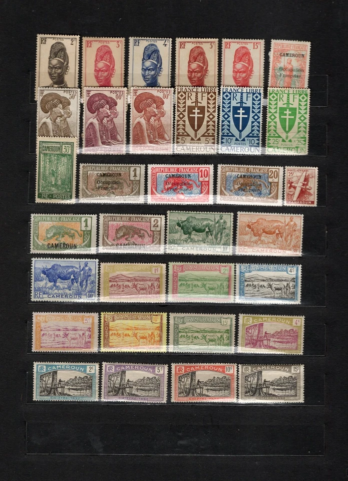 FRENCH CAMEROUNS. COLLECTION BUILDER OF 33 ALL DIFFERENT STAMPS. - Image 1 of 1