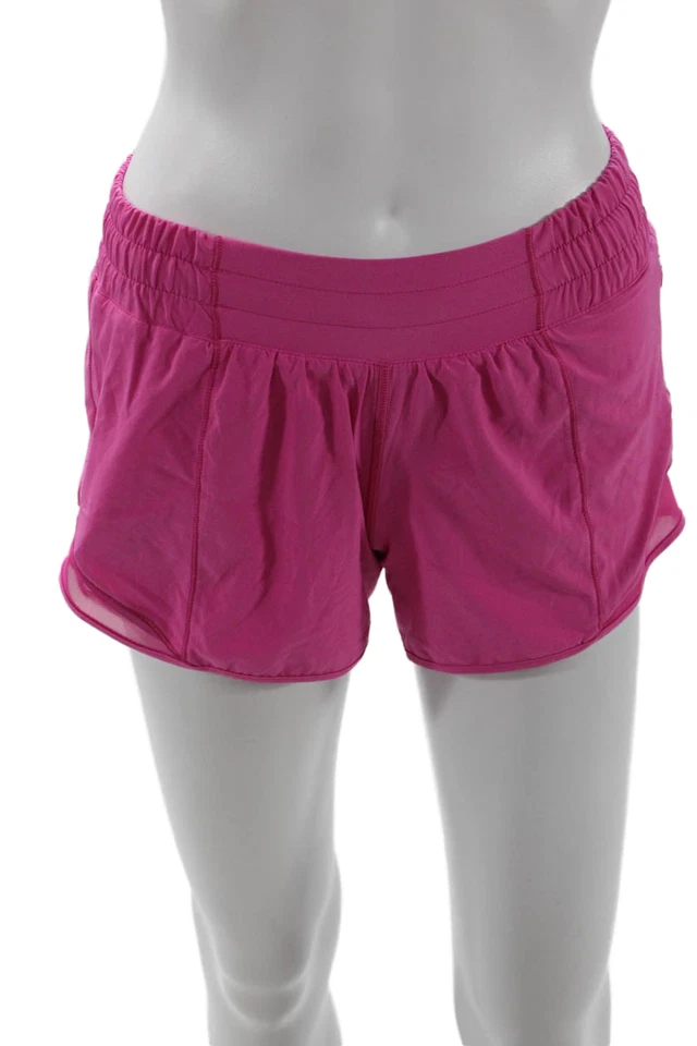 Pantalones Cortos Deportivos Lululemon Unisex Rosa Poliéster Elastano Talla 2 Foto 1 de 4