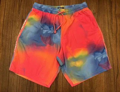 Мужские размер XL - розовый дельфин эксклюзивный розовый графический галстук краситель шорты - Изображение 1 из 4