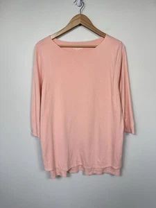 J Jill Top Damen XL Pure Jill U-Boot-Ausschnitt Lagenlook Tunika Rosa Baumwolle Minimalistisch - Bild 1 von 11