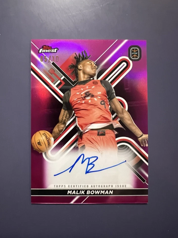 2022-23 Topps Finest OTE Malik Bowman Fuchsia Auto Refractor SSP /10 - Image 1 of 4