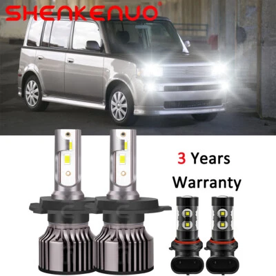 For Scion XB 2004 2005 2006 4X LED Headlight High-Low+Fog Light Bulbs Kit US - Image 1 of 4