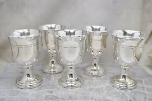 Juego de 5 copas de cáliz antiguas, tazas de comunión, 7" ht. (CU232) chalice co. - Imagen 1 de 12