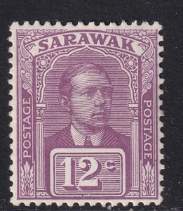 SARAWAK SG56 1918 12c PURPLE MTD MINT - Picture 1 of 2