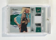 2009-10 Steph Curry ROOKIE Prestige RC Prestigious Picks Green GAME WORN 001/100