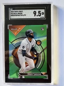 2023 Topps Finest Riley Greene Rookie Green Refractor RC CGC MINT+ 9.5  6/99 - Picture 1 of 3