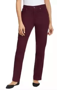 Neu mit Etikett Gloria Vanderbilt Amanda Original schlankmachende Jeans rot Größe 12 - Bild 1 von 3