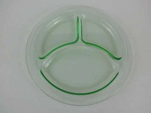 VTG Depression Glass Grill Plate 9" Glows Under Black Light - Picture 1 of 4