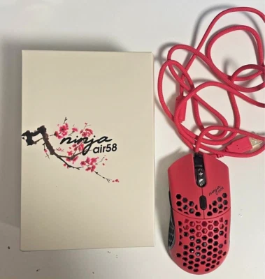 FinalMouse Air58 Ninja Cherry Blossom Red Gaming Mouse Lightweight JAPAN USED - Image 1 of 4