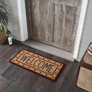 VHC Patriotic Stars Welcome Coir Rug 17x36 - Picture 1 of 6