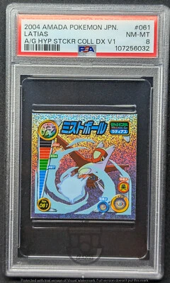 Pokemon 2004 Amada A/G Hyper Sticker Col DX V1 - Latias #061 Sticker PSA 8 NM-MT - Image 1 of 3