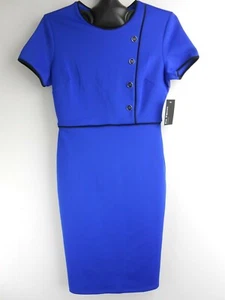 Enfocus Studio Women Round Neck Sheath Dress Blue/Black Size 8 (M24) - Picture 1 of 11