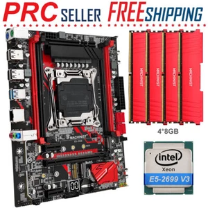 X99 Motherboard LGA 20111-3 Xeon E5 2699 V3 CPU 32GB DDR4 2666MHz RAM Combo Kit - Picture 1 of 13