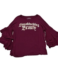 Disney Parks Pirates of the Caribbean Swashbuckling Beauty Batwing Shirt Med NWT - Picture 1 of 2