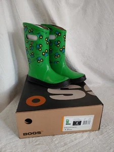 New Bogs Rainboots Green Farm Tractors Youth 2 Rain Boots - Picture 1 of 11