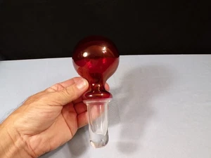 Large Ruby Stained or Flashed Decanter Stopper - Picture 1 of 7