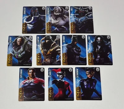 DC Injustice 10x BOSS Set (Series 4, Non-Foil, Round/Glossy) Arcade Cards - Image 1 of 2