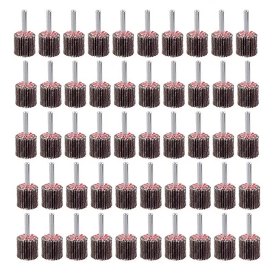 Paquete de 50 ruedas con solapa abrasiva Sande1" x 1" x 1/4" ruedas con solapa montadas en vástago 80 G... Foto 1 de 4