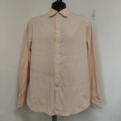 Camisa John Varvatos Para Hombre Talla Grande Melocotón Rayas Abotonada Manga Larga Informal  Foto 1 de 4
