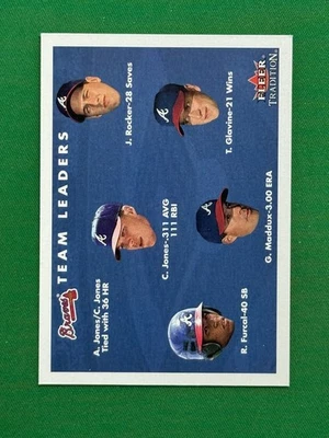 Fleer Tradition Team Leaders CL #421 2001 Furcal Jones Maddux Rocker Glavine Foto 1 de 2