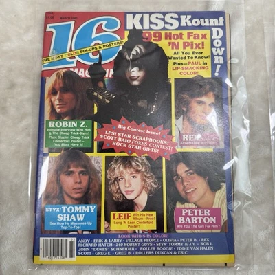 16 Magazine March 1980 KISS Gene Simmons Cover Leif Garrett Tommy Shaw Robin Rex - Image 1 of 4