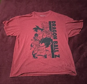 Vintage Dragon Ball Z T Shirt XL Red Graphic Tee Goku Vegeta Anime Funimation - Picture 1 of 6