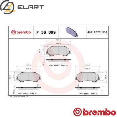 BRAKE PAD SET DISC BRAKE P 56 099 FOR NISSAN X-TRAIL/III QASHQAI/SUV ROGUE 1.3L - Image 1 of 4